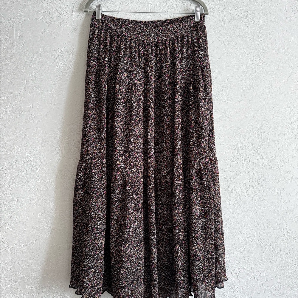 Lucy Paris Black Floral Maxi Skirt